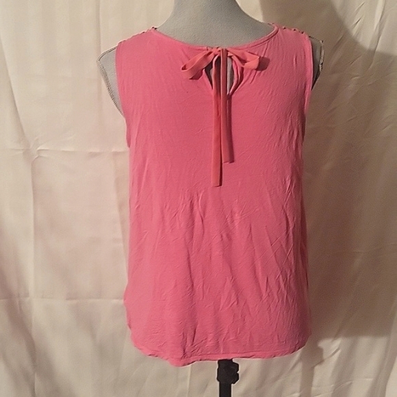 ELLE Woman's Pink Sleeveless Round Neck With Tie in Back: Size: M - Picture 5 of 8